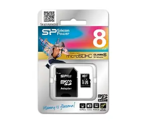 8 GB Silicon Power / micro SDHC / Pamäťová karta / Class 10 / + adaptér SDHC