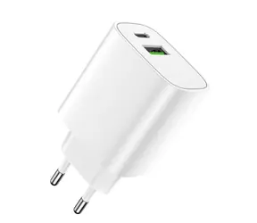 Forever LS-04 QC PD 20W Rýchlonabíjačka do siete biela / 1x USB-A 1x USB-C / QC 