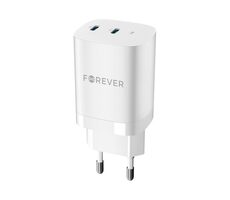 Forever GaN TC-05-35CC Rýchlonabíjačka do siete biela / 2x USB-C / 35W / PD / QC 
