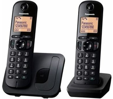 Panasonic KX-TGC212FXB Twinpack / CLIP / telefónny zoznam na 50 mien / montáž na stenu / čierny