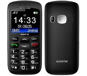 Aligator A670 Senior čierna / CZ distribúcia / SOS tlačidlo / stolná nabíjačka