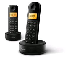 Philips D1602D/53 čierna / Bezdrôtový telefón / 1.6&quot; grafický displej / doba hovoru 10 hodín