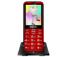 Rozbalené - Evolveo EasyPhone Xo + nabíjací stojan červená / 2.8" / 0.3MP / DualSIM / microSDHC / rozbalené