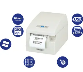 Citizen CT-S2000-L / pokladničná / 82.5mm / Termotlačiareň / 203dpi / USB / RS-232 / rezačka / zdroj / biela