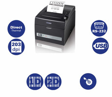 Citizen CT-S310II / pokladničná / 80mm / Termotlačiareň / 203dpi / USB / RS-232 / rezačka / čierna