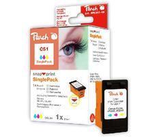 Peach CL-51 / CL-41 / CL-38 / alternatívny cartridge bez tlačovej hlavy / 21 ml / farebná