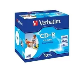 Verbatim CD- R (10ks) Jewel / Printable / 52x / 700MB
