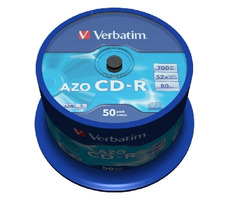 50ks CD-R 700MB AZO Verbatim 52x / Crystal / Spindl
