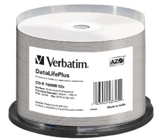 Verbatim CD-R DLP / 80 min / 52x / Printable / 50ks cake