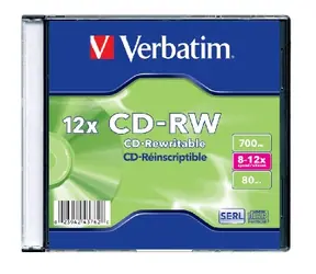Verbatim CD-RW / 700 MB / 80 min / 12x / 10ks jewel case