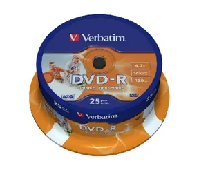 Verbatim DVD-R / 4.7 GB / 16x / Printable / 25ks cake