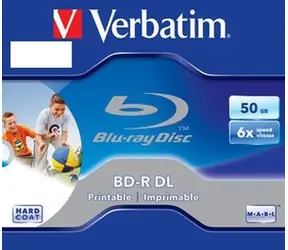 Verbatim BD- R. Dual Layer Printable. 50GB. drahokam box. 43736. 6x. 1 ks. pre archiváciu dát
