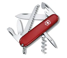 VICTORINOX CAMPER červená / Vreckový nôž / Oceľ / Počet funkcií 13 / Dĺžka 91 mm