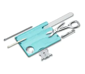VICTORINOX SWISSCARD Nailcare modrá-transparentná / Multifunkčná karta / Počet funkcií 13 / Rozmery 82 x 45 mm