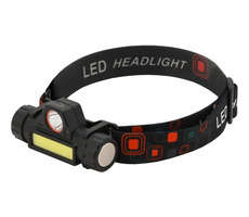 Cattara Čelovka 120lm nabíjacia čierna / Cree XP-E + COB LED / 1200 mAh / microUSB