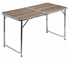Cattara DOUBLE teleskopický hnedá / Stôl kempingový skladací / 120 x 60 x 66 cm