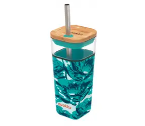 Quokka Liquid Cube 540ml Water Flowers / Poháre s viečkom / brosilikátové sklá