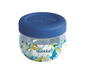 Quokka Bubble Food Jar 500 ml Blue Peonies / Nádoba na jedlo / plast