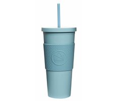 Neon Kactus Pohár na pitie so slamkou 625 ml modrá / plast 