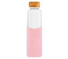 Neon Kactus Sklenená fľaša s rukávom ružová 550 ml