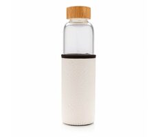 XD Design Sklenená fľaša na vodu s ochranným puzdrom biela 550 ml