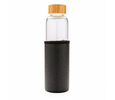 XD Design Sklenená fľaša na vodu s ochranným puzdrom čierna 550 ml