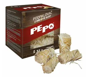 PE-PO podpaľovač z drevitej vlny 32 ks PEPO