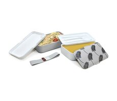 Iris Barcelona Obedový box s príborom Bento 1.2 l listy