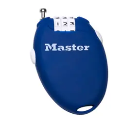 Master Lock 4603EURD Zaťahovací káblový zámok - modrý