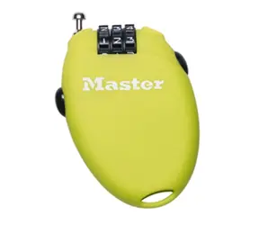 Master Lock 4603EURD Zaťahovací káblový zámok - zelený