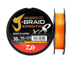 Daiwa Šnúra J-Braid Expedition X8E Smash Orange 300m 0,24mm