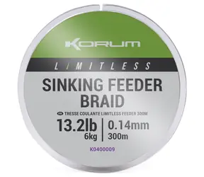Korum Šnúra Limitless Sinking Feeder Braid 300m 0,14mm 6kg