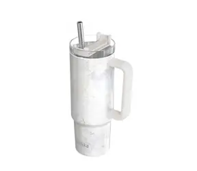 Quokka Nerezový termohrnček so slamkou Vibe Marble 880 ml