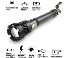 Retlux RPL 401 Taktické hliníkové svietidlo / 2000 lm / IPX4