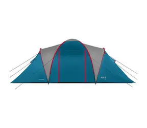 NILS Camp NC6031 Highland modrý/sivý / Rodinný stan / pre 6 osôb / 180+210+180 x 210 x 200 cm / vodný stĺpec: 4000mm