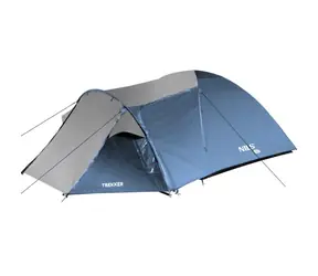 NILS Camp NC6012 Trekker modro-sivý / Turistický stan / 4 osoby / 130 +210 x 240 x 130 cm / vodný stĺpec: 3000mm