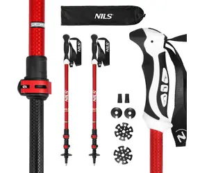 NILS TK8601 Trekingové palice červené