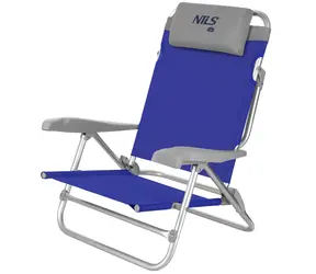 NILS Camp NC3502 Skladacie kempingové kreslo sivé/modré