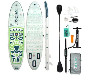 FunWater Nafukovací Paddleboard SUPFW05D Tiki 320cm zelená / príslušenstvo 