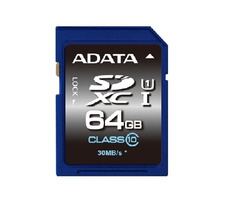 ADATA Premier SDXC karta 64 GB/UHS-I U1 Class 10/R: 30 MB/s/W: 10 MB/s