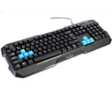E-BLUE Polygón klávesnica / herná / odolná proti poliatiu / USB / US / čierna
