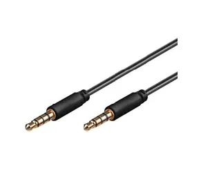 PremiumCord Kábel Jack 3.5mm 4 pinový M/M 1.5m pre Apple iPhone, iPad, iPod