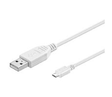 PremiumCord Kábel micro USB 2.0, AB 0,5m, biela