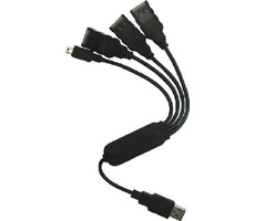 PremiumCord USB2.0 HUB 4-portový / čierny kábel