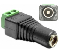 DeLock adaptér DC 2.1 x 5.5 mm samica na svorkovnici 2 piny