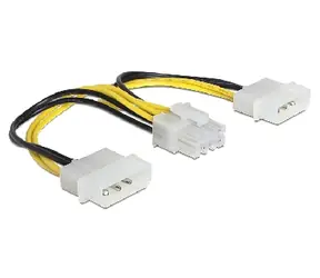 DeLock napájací kábel 8 pin EPS - 2 x 4 pin molex / 15cm