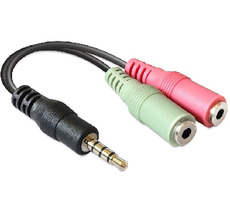 Delock adaptér stereo jack 3.5 mm samec > 2 x stereo jack 3.5 mm samica