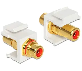 DeLock Keystone modul / konekor RCA samica - RCA samica / pozlátený / červený