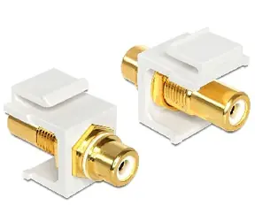 DeLock Keystone modul / konekor RCA samica - RCA samica / pozlátený / biely