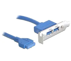 Delock záslepka 1x interná 19pin USB 3.0 - 2 x USB 3.0 A samica externý / nízky profil